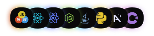 JavaScript, HTML, CSS, React, React Native, Node.js, Java, Python, Inteligência Artificial, C#